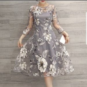 Grey floral dress